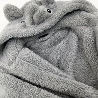 Rhino Grey Fluffy Dressing Gown - Boys 3-4 Years