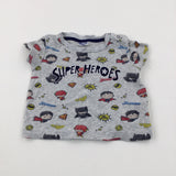 'Superheroes' Grey T-Shirt - Boys 6-12 Months