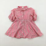 Pink Checked Dress - Girls 9-12 Months
