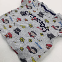 'Superheroes' Grey T-Shirt - Boys 6-12 Months