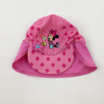 Minnie Mouse Flower Embroidered Spotty Pink Sun Hat - Girls 9-12 Months