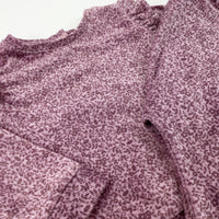 Flowers Pink & Purple Velour Jumper & Joggers Set - Girls 9-12 Months