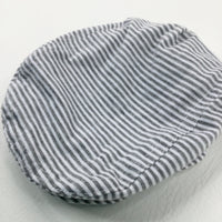 Grey Striped Jersey Flat Cap - Boys 6-9 Months