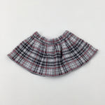 Grey & Red Knitted Pleated Skirt - Girls 9-12 Months