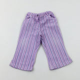 Pink & Purple Striped Trousers - Girls 9-12 Months