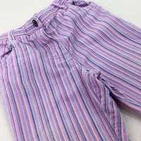 Pink & Purple Striped Trousers - Girls 9-12 Months