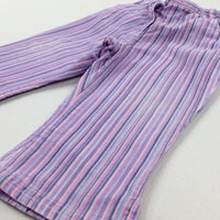 Pink & Purple Striped Trousers - Girls 9-12 Months