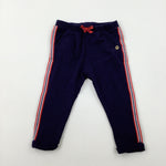 Sparkly Red Striped Navy Joggers - Girls 9-12 Months