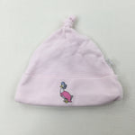 Mother Goose Embroidered Pink Striped Jersey Hat - Girls 9-12 Months