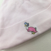 Mother Goose Embroidered Pink Striped Jersey Hat - Girls 9-12 Months