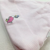 Mother Goose Embroidered Pink Striped Jersey Hat - Girls 9-12 Months