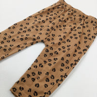 Animal Print Tan Jersey Trousers - Boys 6-9 Months