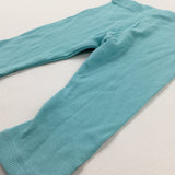 Textured Turquoise Leggings - Girls 9-12 Months