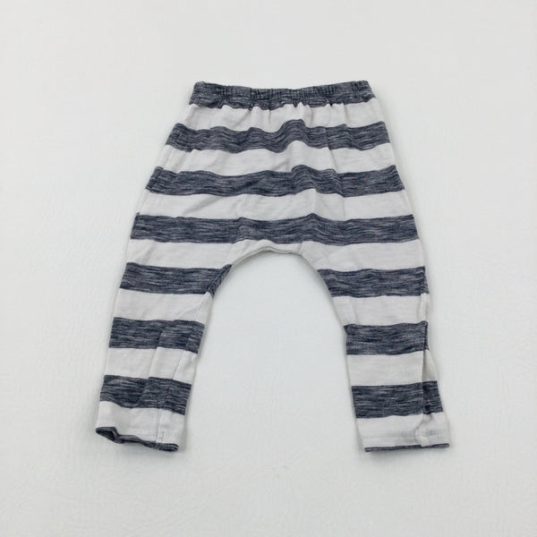 Navy Striped Jersey Trousers - Boys 6-9 Months