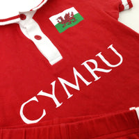 'CYMRU' Wales Football Red T-Shirt & Jersey Shorts Set - Boys 12-18 Months