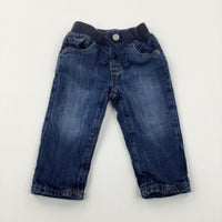 Mid Blue Denim Lined Jeans - Boys 6-9 Months