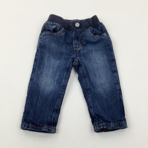 Mid Blue Denim Lined Jeans - Boys 6-9 Months