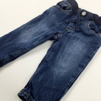 Mid Blue Denim Lined Jeans - Boys 6-9 Months