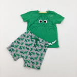 'Rex' Dinosaurs Green T-Shirt & Shorts Set - Boys 12-18 Months