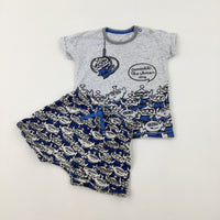 'Oooohh! The Chosen One' Toy Story Blue & Grey T-Shirt & Shorts Set - Boys 12-18 Months