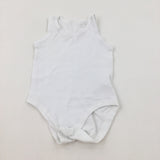 White Cotton Bodysuit - Boys 12-18 Months