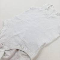 White Cotton Bodysuit - Boys 12-18 Months