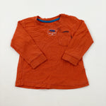 'Yeah! Have A Roarsome Day!' Dinosaur Orange Long Sleeve Top - Boys 12-18 Months