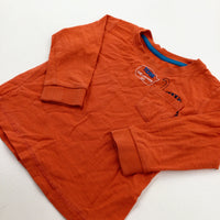 'Yeah! Have A Roarsome Day!' Dinosaur Orange Long Sleeve Top - Boys 12-18 Months