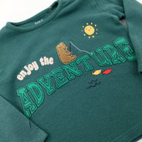 'Enjoy The Adventure' Appliqued Green Jumper - Boys 12-18 Months