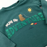 'Enjoy The Adventure' Appliqued Green Jumper - Boys 12-18 Months