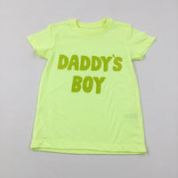 'Daddy's Boy' Neon Yellow T-Shirt - Boys 4-5 Years