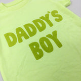 'Daddy's Boy' Neon Yellow T-Shirt - Boys 4-5 Years