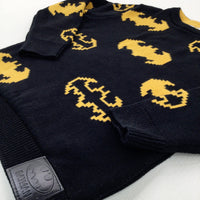 Batman Yellow & Black Knitted Jumper - Boys 4-5 Years