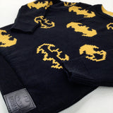 Batman Yellow & Black Knitted Jumper - Boys 4-5 Years