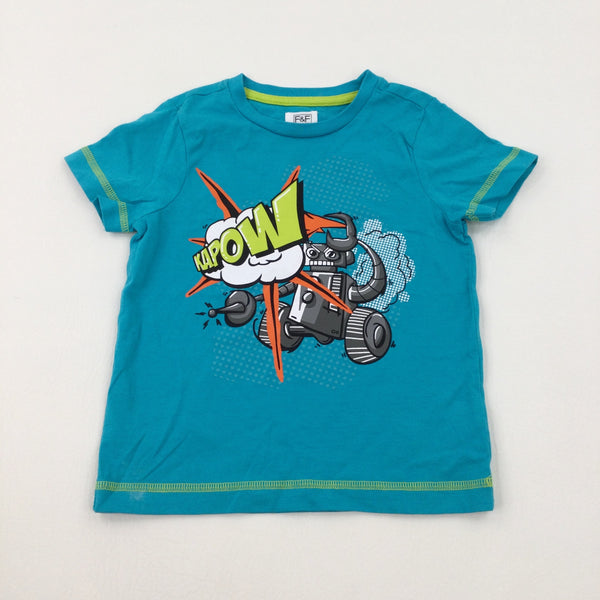 'Kapow' Robot Blue T-Shirt - Boys 12-18 Months
