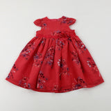 Flowers Coral Pink Dress - Girls 12-18 Months