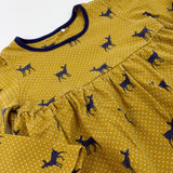 Deers & Spotty Mustard Yellow Jersey Dress - Girls 12-18 Months