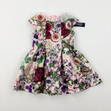 **NEW** Colourful Flowers Pink Dress - Girls 12-18 Months