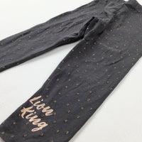 'Lion King' Sparkly Spotty Charcoal Grey Leggings - Girls 12-18 Months