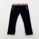 Sparkly Navy Velour Leggings - Girls 12-18 Months