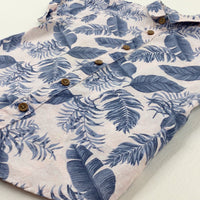 Tropical Leaves Pale Pink Short Sleeve Shirt - Boys 18-24 Months