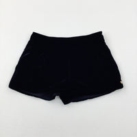 Smart Black Velour Shorts With Adjustable Waist - Girls 4-5 Years