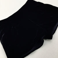 Smart Black Velour Shorts With Adjustable Waist - Girls 4-5 Years