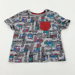 Trucks Colourful Grey T-Shirt - Boys 18-24 Months