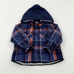 Navy Checked Winter Long Sleeve Shirt/Jacket - Boys 18-24 Months