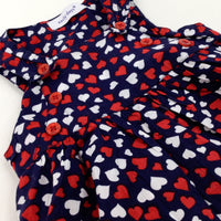 Heart Navy Top - Girls 18-24 Months