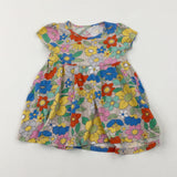 Flowers Colourful Beige Jersey Dress - Girls 18-24 Months