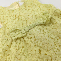 Lace Flowers Yellow Dress - Girls 18-24 Months