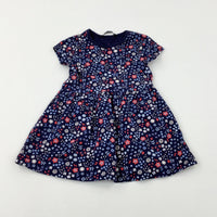 Flowers Navy Jersey Dress - Girls 18-24 Months