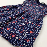 Flowers Navy Jersey Dress - Girls 18-24 Months